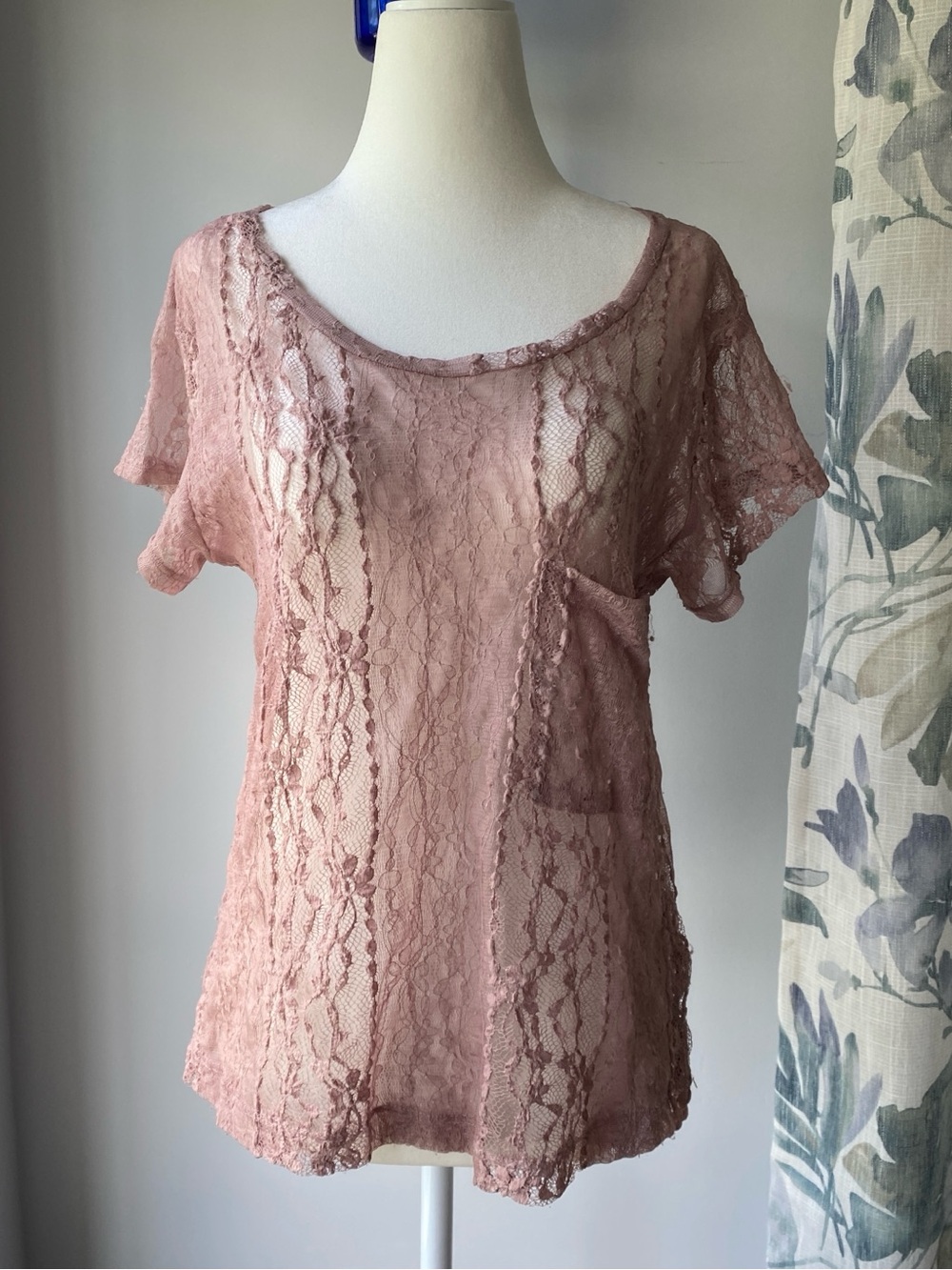 y2k Romantic Sheer Lace Fairy Tee Shirt Small